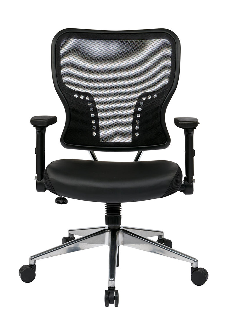 Office Star Products - Air Grid Back and Bonded Leather Seat Chair - 213-E37P91F3