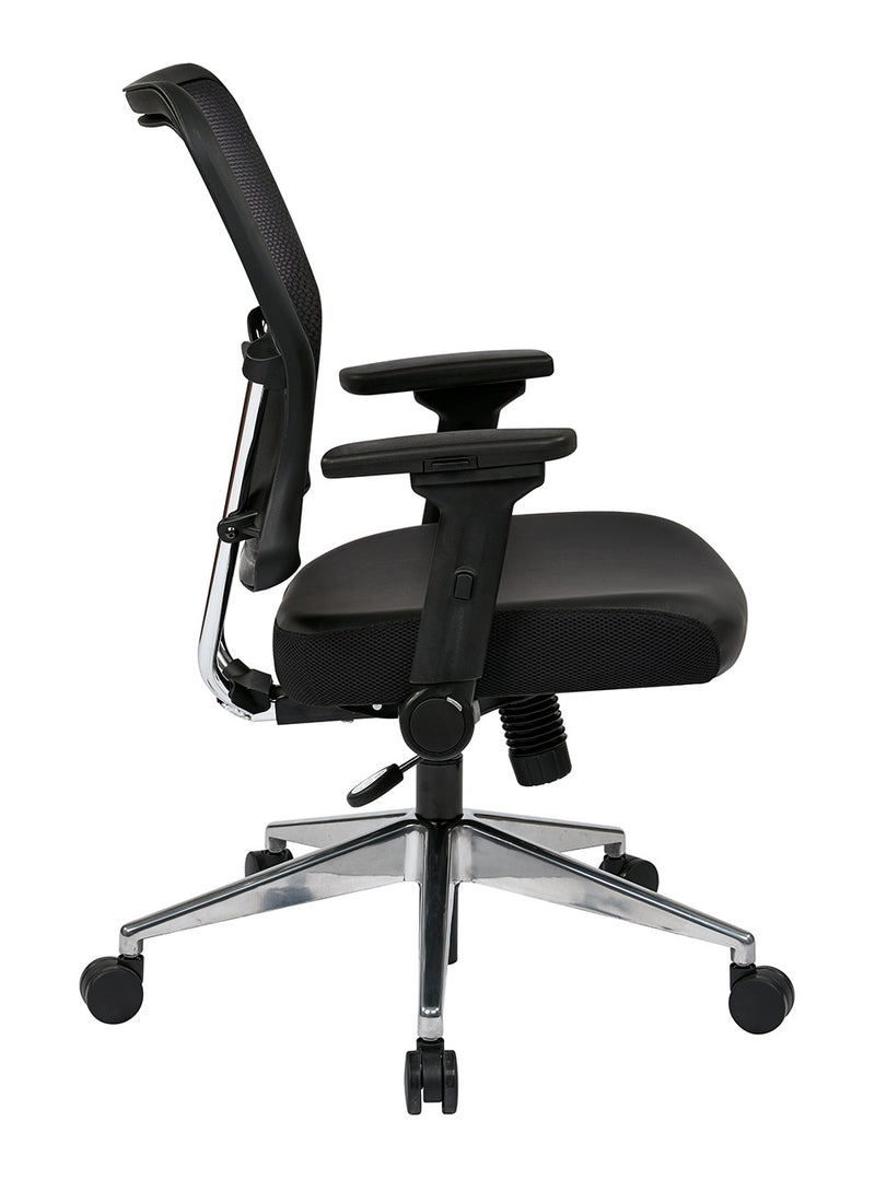 Office Star Products - Air Grid Back and Bonded Leather Seat Chair - 213-E37P91F3