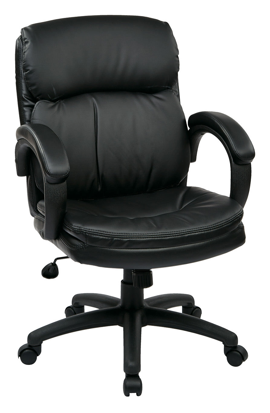 Mid Back Eco Leather Executive Chair with Padded Arms EC9231 by Office