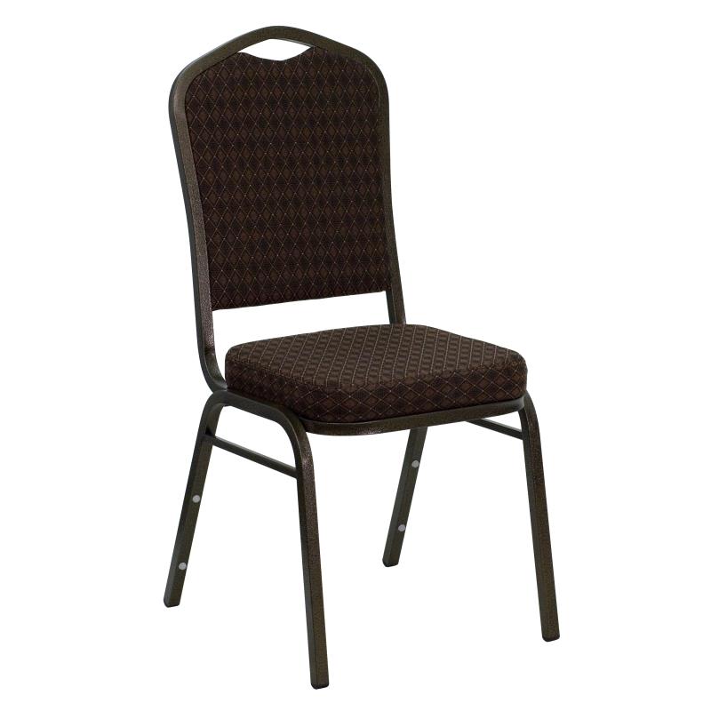 FLASH HERCULES Series Crown Back Stacking Banquet Fabric Chair - NG-C0