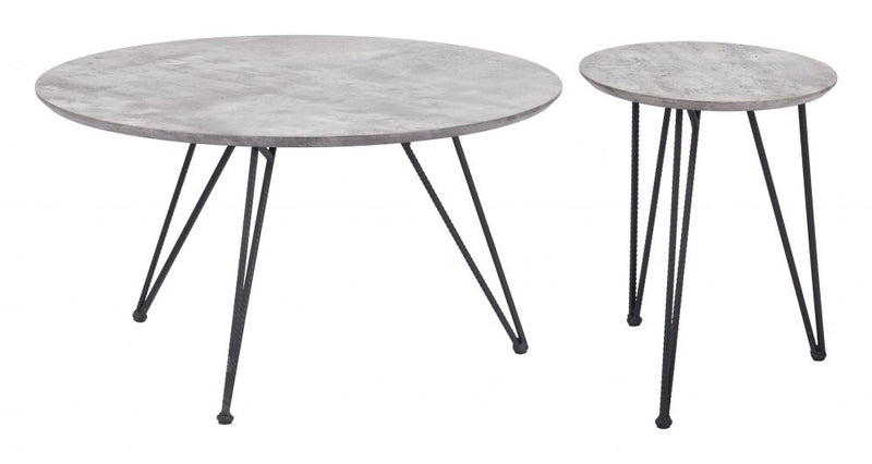 Zuo Modern Kerris Coffee Table Set Gray & Black - 109232