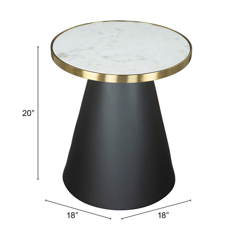 Zuo Modern Fusion Side Table White & Black - 109270