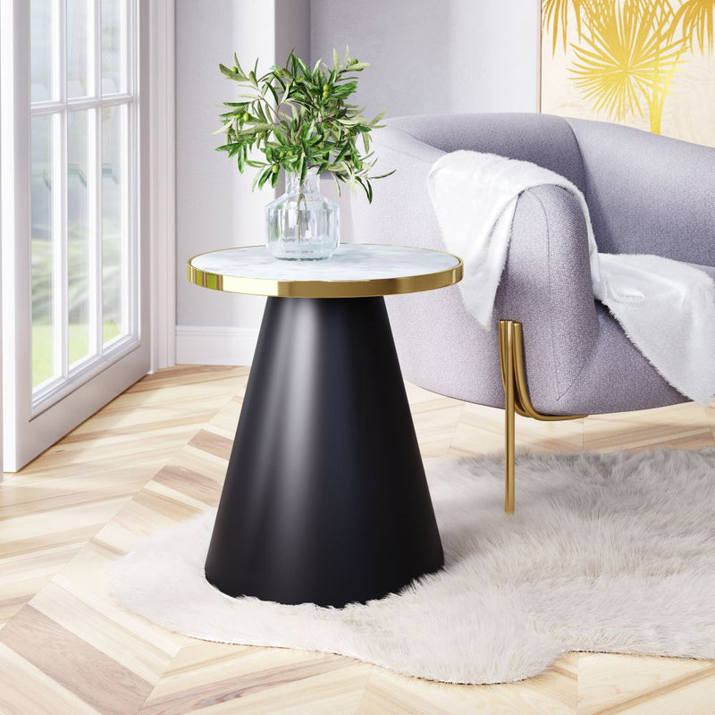 Zuo Modern Fusion Side Table White & Black - 109270