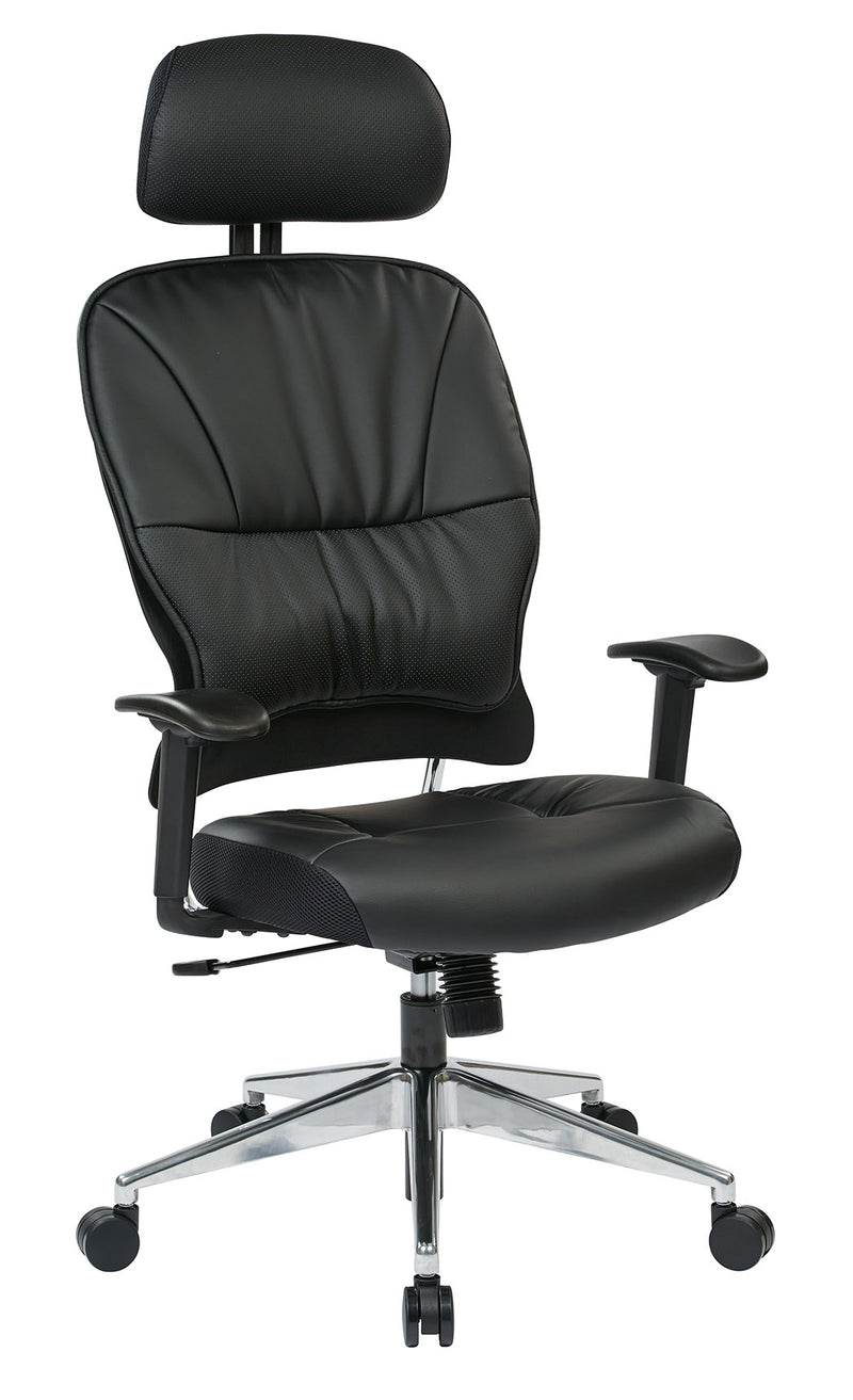 Office Star Products - Black Bonded Leather Managers Chair – 32-E33P918PHL