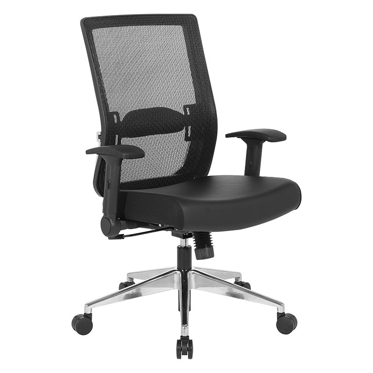 Office Star Products - Black Matrix Back Manager's Office Chair with Black Bonded Leather Seat - 867A-E31P91F2