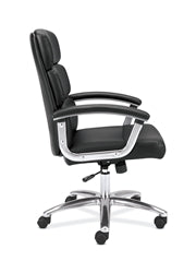 HON Basyx VL103 Executive Mid-Back Chair, Black Leather