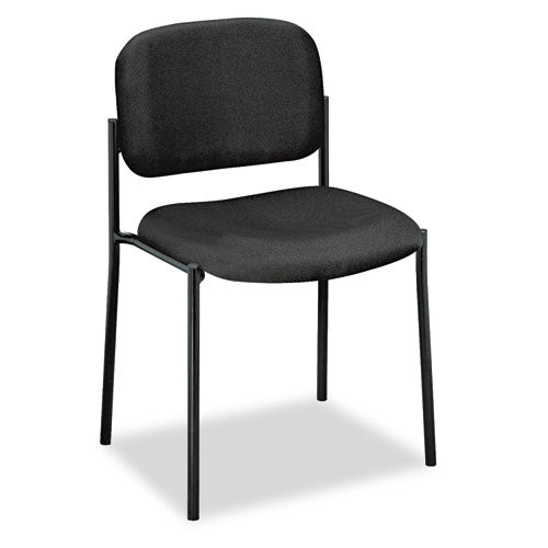 HON Basyx VL606 Stacking Armless Guest Chair, Black