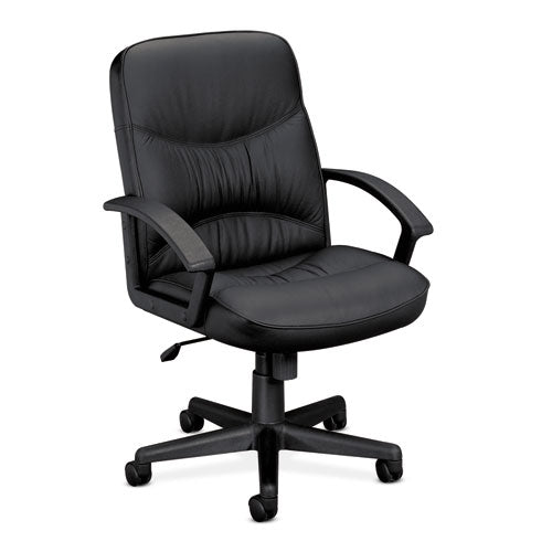 HON Basyx VL640 Series Leather Managerial Mid-Back Swivel Chair