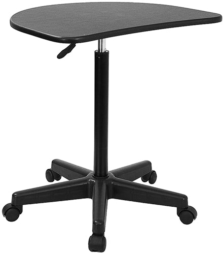 FLASH Eve Black Sit to Stand Mobile Laptop Computer Desk - NAN-JN-2792-GG