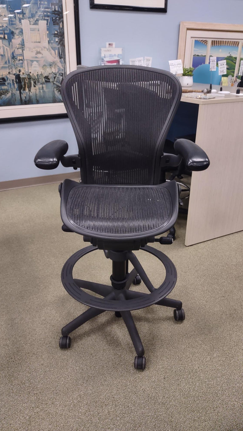USED Herman Miller Aeron Black Stool Chair - view 2