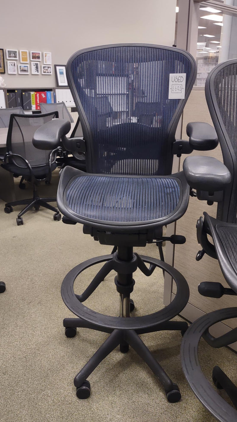 USED Herman Miller Aeron Black Stool Chair - view 3