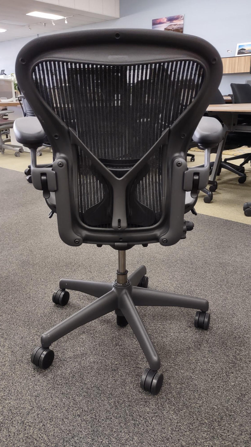 USED Herman Miller Aeron Black Chairs - rear view