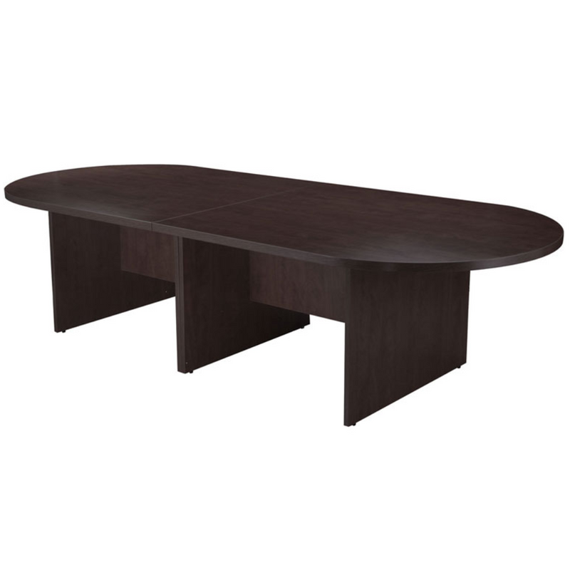 Boss 120"W x 47"D Race Track Conference Table-Mocha