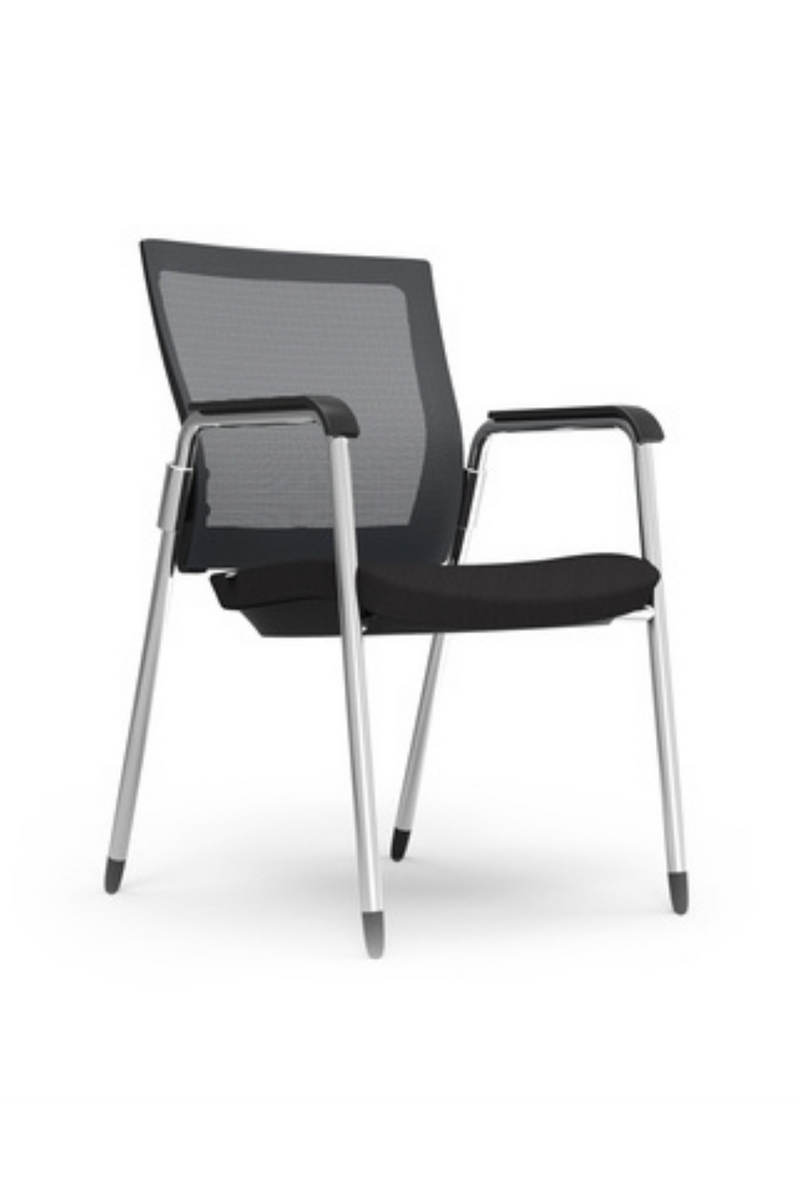 iDesk Oroblanco Black Mesh Guest Chair - Product Photo 1