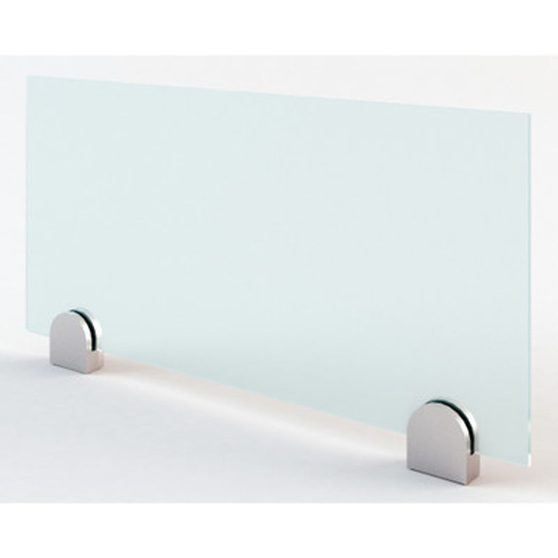 Office Source Fuse Collection Tempered Frosted Glass Screen with Brackets - 24" x 12" - OSTMGF2412T