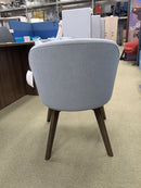 Used Modern Lounge Guest Chair – Light Gray Fabric with Wood Legs