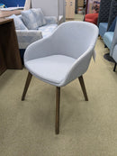 Used Modern Lounge Guest Chair – Light Gray Fabric with Wood Legs