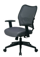 Silla de lujo Space Seating de Office Star Products con respaldo de Veraflex color carbón y asiento de tela Veraflex - 13-V44N1WA