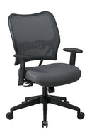 Silla de lujo Space Seating de Office Star Products con respaldo de Veraflex color carbón y asiento de tela Veraflex - 13-V44N1WA