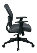Silla de lujo Space Seating de Office Star Products con respaldo de Veraflex color carbón y asiento de tela Veraflex - 13-V44N1WA