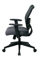 Silla de lujo Space Seating de Office Star Products con respaldo de Veraflex color carbón y asiento de tela Veraflex - 13-V44N1WA