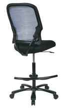 Office Star Products - Big Man's Dark AirGrid Back with Black Mesh Seat Double layer Seat Drafting Chair - 15-37A720D