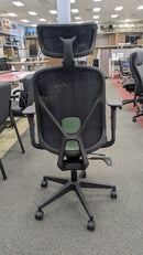 Clearance Black Pulse Task Chair with Mesh Back, Headrest, Lumbar Support and Seat Slider