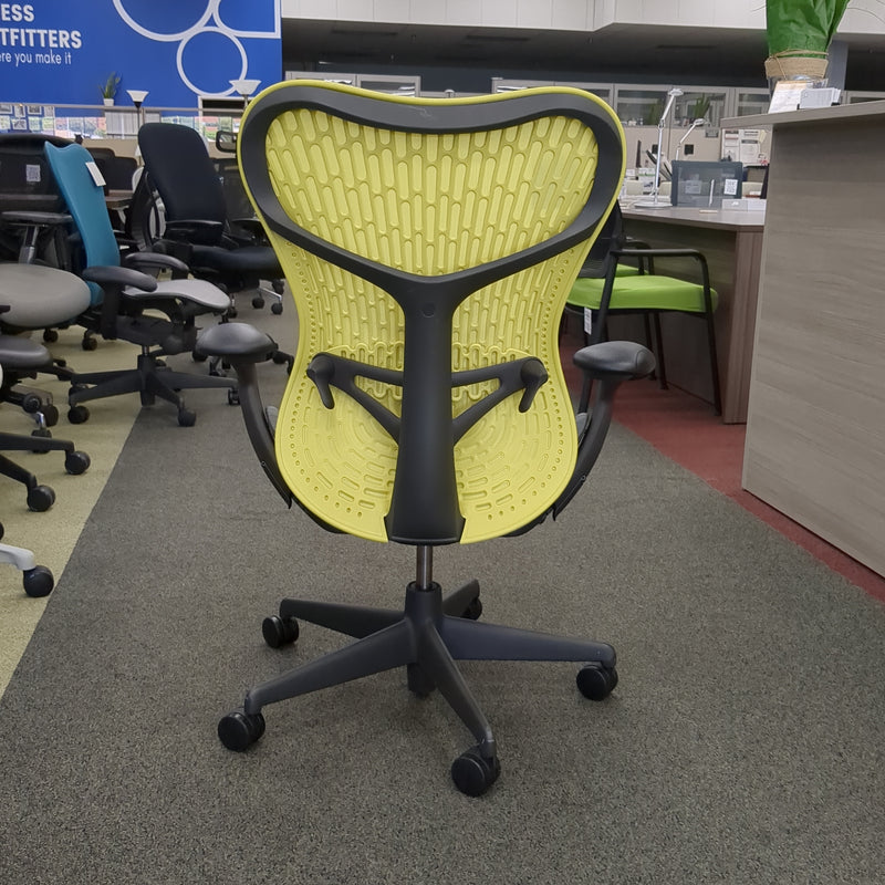 USED Herman Miller Mirra Yellow Mesh Ergonomic Chair