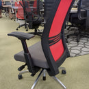 Seat on it Red Mesh Back and Gray Fabric Seat