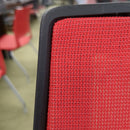 Seat on it Red Mesh Back and Gray Fabric Seat
