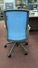 USED 9to5 Seating Neo Task Chair – Blue Mesh Back with Fixed Arms