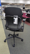 USED Steelcase Leap V2 Task Chair – Black Vinyl Ergonomic Office Chair