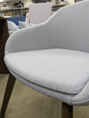 Used Modern Lounge Guest Chair – Light Gray Fabric with Wood Legs