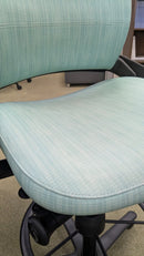 USED Steelcase Leap V2 Stool Chair with Foot Ring – Green Upholstered Seat and Back