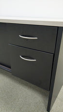 USED Credenza 72 Inch x 20 Inch – Black Base with Light Gray Top