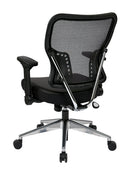 Office Star Products - Silla con respaldo de malla Air Grid y asiento de cuero regenerado - 213-E37P91F3