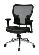 Office Star Products - Silla con respaldo de malla Air Grid y asiento de cuero regenerado - 213-E37P91F3