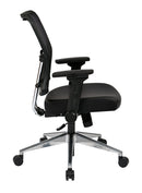 Office Star Products - Silla con respaldo de malla Air Grid y asiento de cuero regenerado - 213-E37P91F3