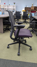 USED REFURBISHED Steelcase Think Task Chair – Mesh Back & Purple Vinyl Seat