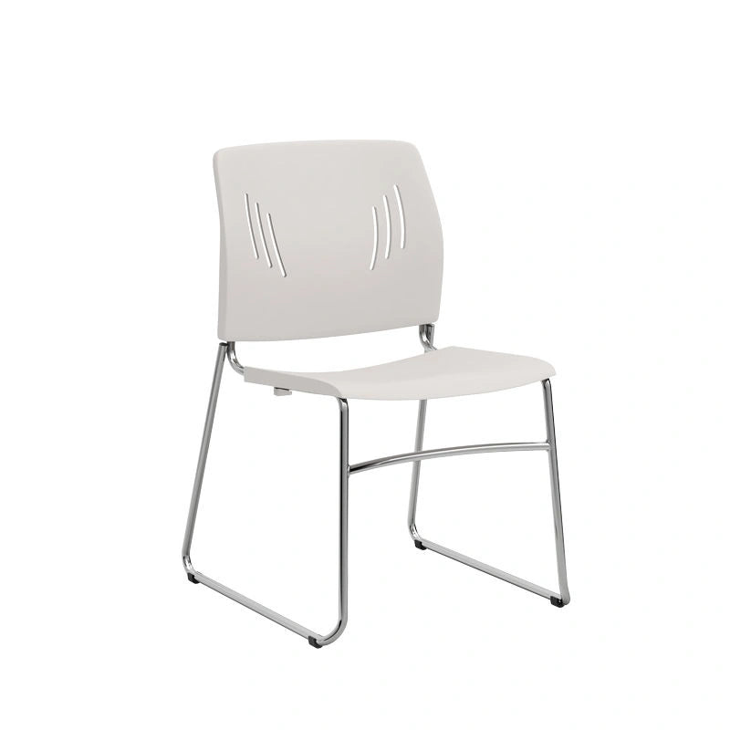 STACKING CHAIR-WHITE/CHROME