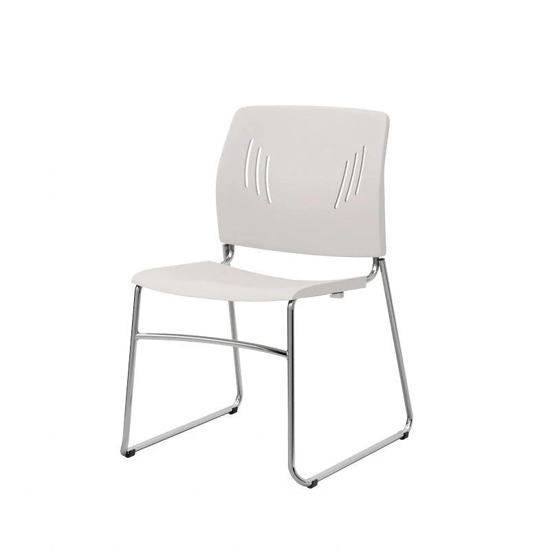 STACKING CHAIR-WHITE/CHROME