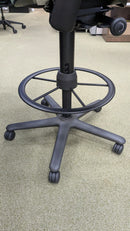 USED Steelcase Leap V2 Stool Chair with Foot Ring – Green Upholstered Seat and Back
