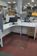 NEW White L-Shape Desk Napa Series Compu-Corner with Box and File driftwood ped.