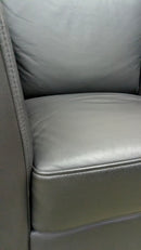 USED Club Chair with Steel Base and Black Vinyl Finish