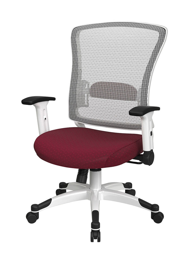 Space Seating by Office Star Products WHITE FRAME MANAGERS CHAIR - 317W-W1C1F2W-74