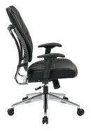 Office Star Products - Silla de Gerente de Piel Regenerada Negra – 32-E33P918P
