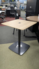 USED Square Café Table 24" – Aspen Finish with Metal Base