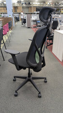 Clearance Black Pulse Task Chair with Mesh Back, Headrest, Lumbar Support and Seat Slider