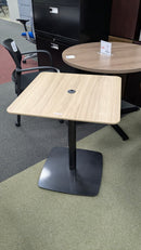 USED Square Café Table 24" – Aspen Finish with Metal Base