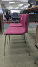 Clearance Studio Series Tikal Four-Leg Chrome Armless Guest Chair. FINISH: Cranberry Fabric